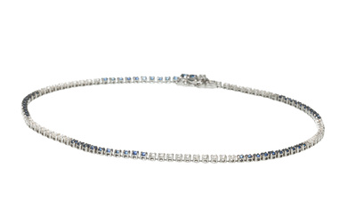 Diamond and sapphire riviere bracelet