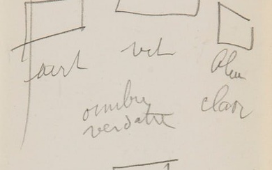 Dufy u.a., Raoul Zwei eigenhändige Bleistiftskizzen des Malers mit Notizen u. Atelierstempel