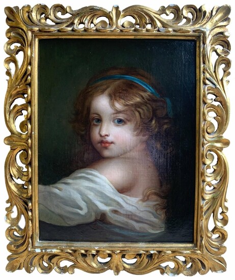 ÉCOLE DE JEAN-BAPTISTE GREUZE, TOURNUS, 1725 - 1805, PARIS, 18E SIÈCLE HUILE SUR TOILE Portrait...