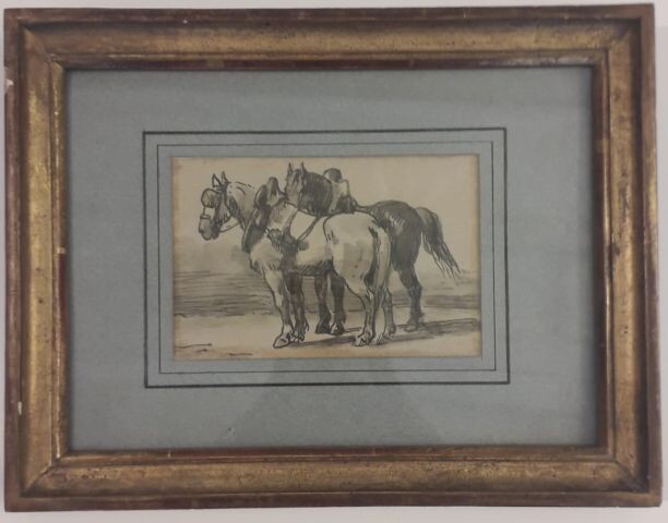 ECOLE FRANCAISE DU XIXème siècle Deux chevaux...