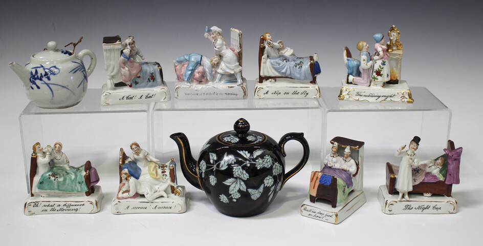 Eight assorted Continental porcelain fairings, late 19th/early 20th century, including 'A Nip o