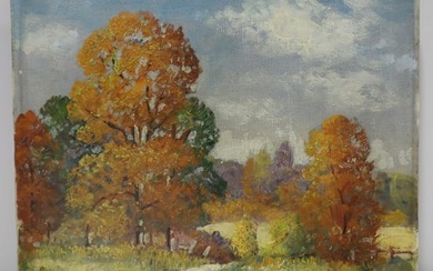 Ernest Fredericks "Autumn Landscape" Oil On Canvas