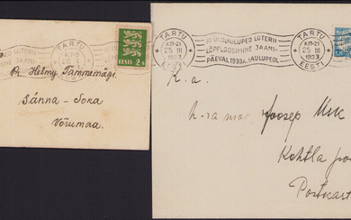 Estonia Group of Envelopes 1933 - Tartu - 10 Üldlaulupeo loterii lõpploosimine jaanipäeval 1933a. laulupeol (2)
