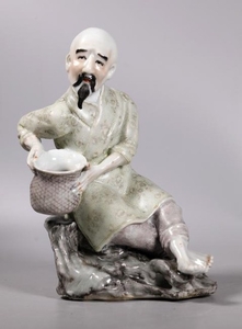 Fine Chinese 18/19 C Porcelain Fisherman Figure
