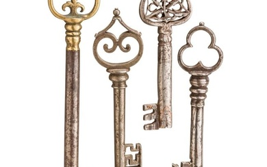 Five German and Italian iron keys, 16th - 18th century
