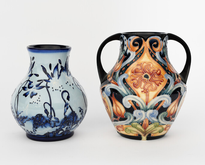 'Florian Spirit' a Moorcroft Pottery twin-handled vase designed by Rachel Bishop