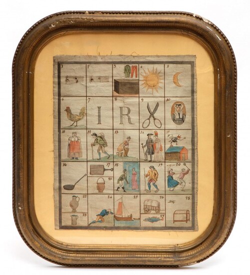 Frankrijk, geaquarelleerd bordspel, 18e eeuw;