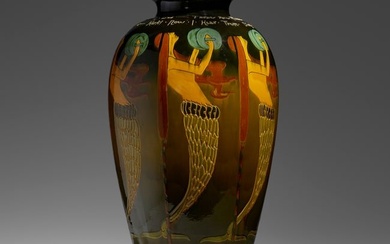 Frederick Hurten Rhead for Weller Pottery, Exceptional floor vase with mermaids