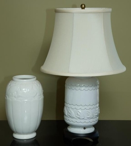 French Art Deco White Porcelain Vase
