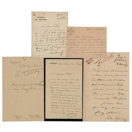French Presidents (5) Letters Signed