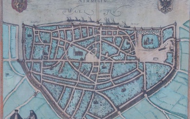 G. Braun & F. Hogenberg, ca. 1600, Plattegrond van Nijmegen