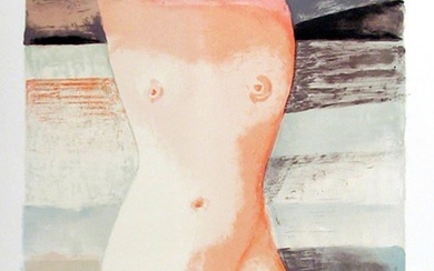 George R. Dworzan, Nude in the Water, Lithograph