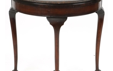 Georgian style mahogany demi lune fold over card table with ...