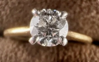 Gold Ring 18K 0.50 ct DIAMOND D color IF clarity Wedding solitary / platinum prongs GIA Guaranteed