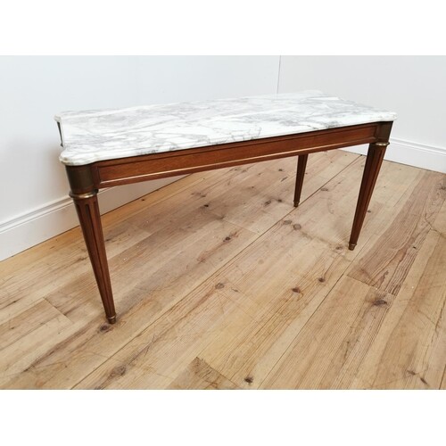 Good quality Edwardian mahogany coffee table with marble top...