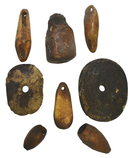 Group of 8 Inuit Artifacts: Point Scabbards, Net
