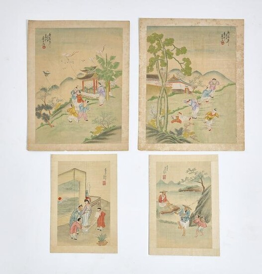 Group of eight mostly Chinese paintings & prints