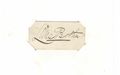 HISTORY - BOTHA Louis (1862 - 1919) - Signature on card