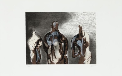 Henry Moore (b. Castleford i Yorkshire 1898, d. Much-Hadham 1986) “Figures with...