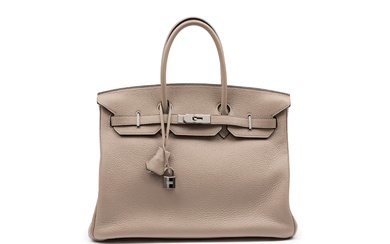 Hermès - Borse Birkin 35 cm Bag, 2008 Gris tourterelle togo leather Birkin 35 cm bag, palladium hardware (very slight defects)