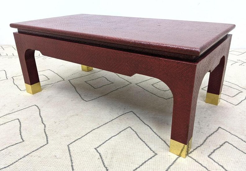 KARL SPRINGER Style Woven Covered Coffee Cocktail Table