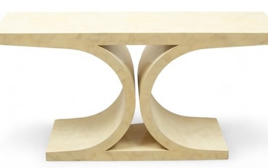 Karl Springer (American, 1931-1991) Laminated Console Table, H 28.75" W 56" Depth 15"