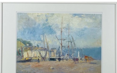 LEBOURG Albert Charles (1849-1928). «Le port d'honfleur ». Impression jets d'encre sur toile d'après l'œuvre...