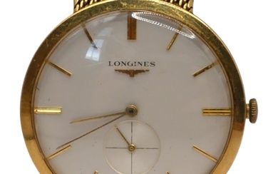 LONGINES, A VINTAGE 18CT YELLOW GOLD 19.4 CALBRE WRISTWATCH,...