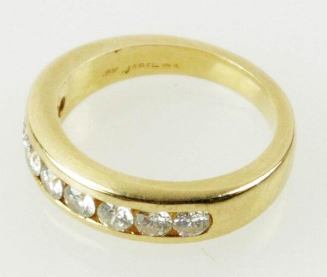 Ladies 18k YG Diamond Wedding Band Ring