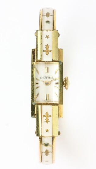 Ladies Gold Enameled Wristwatch
