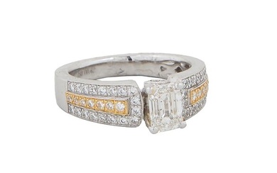 Lady's 18K White Gold Diamond Unity Ring, Diamond Accent Wt.- .43 cts., Size- 6 1/2, with appraisal.