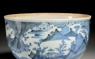 Large Arita blue & white porcelain bowl