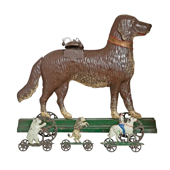 Large Tin Dog with Bell Toy
