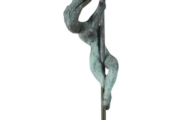 Laurence Broderick, British b.1935- Water Nymph; bronze sculpture with a green patina,...