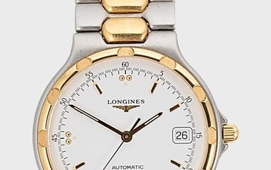 Longines - A steel and gold plated 'Conquest' wristwatch