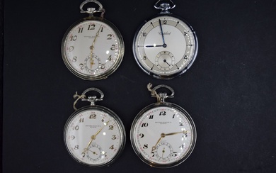 Lot de six montres de gousset en métal argenté... - Lot 274 - Rossini