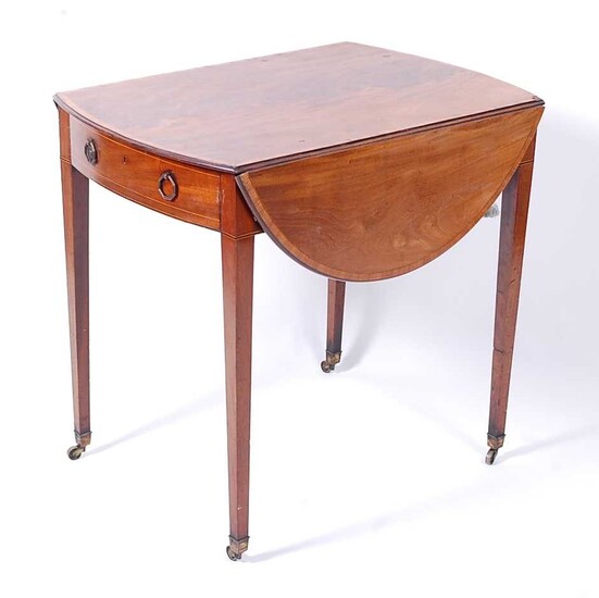 * A George III mahogany and rosewood crossbanded Pembroke table