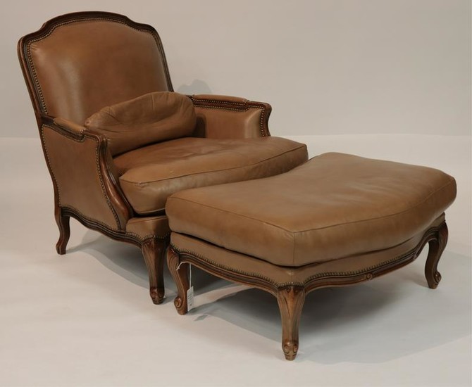Louis XV Style Chateau D'Ax Chair and Ottoman