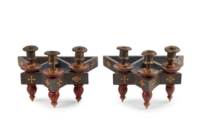 MANNER OF WILLIAM BURGES PAIR OF WALL LIGHTS, CIRCA 1880