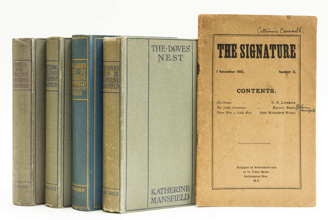 [Mansfield (Katherine)] "Matilda Berry", D. H. Lawrence and John Middleton Murray, contributors. The Signature, number 3, 1915; and 4 others by the same, some first editions (5)