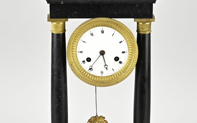 Marble portal clock, H 39 cm.