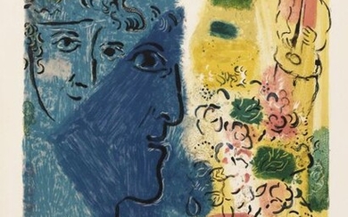 Marc CHAGALL (1887-1985), "Profil bleu, 1967". Lithograph on...