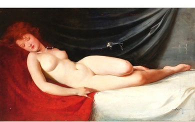 Maria Szantho, Szeged 1897 - 1998 Nagymagocs, Reclining female nude