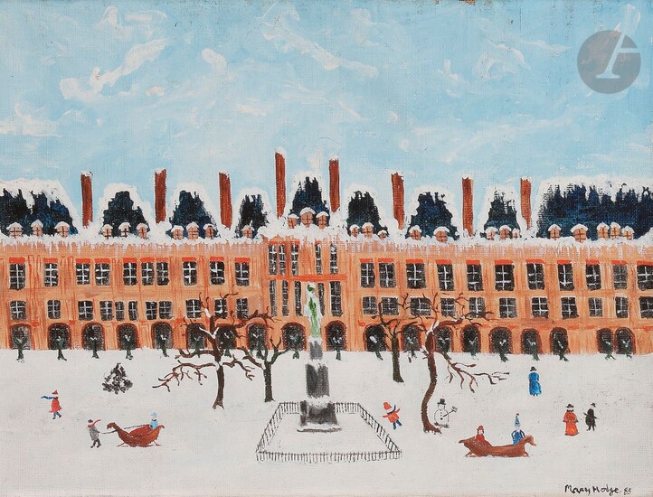 Mary HODGE (born 1936)Snowy Place, 1985Oilon canvas.Signed and dated lower right.(Small damages on the edges).27 x 35 cm