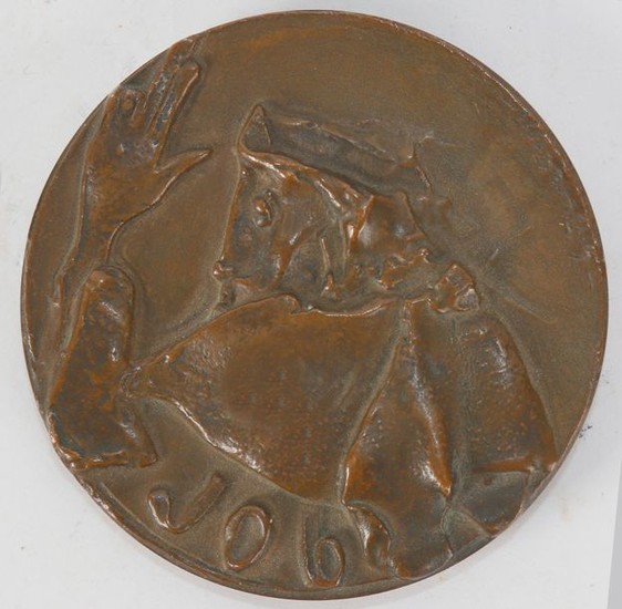 Médaille à patine brune, "job" et inscription.