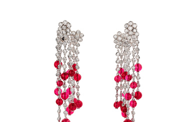 Michele della Valle, Pair of spinel and diamond ear clips