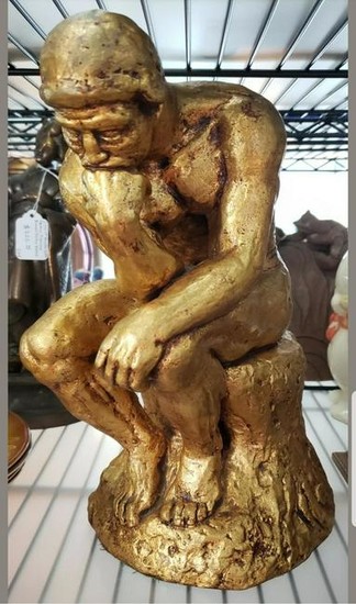 Mid 20th Century After Auguste Rodin "The Thinker" Gold