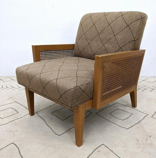 Mid Century Modern Cane Frame Lounge Chair.