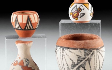 Miniature Jemez Pueblo Pottery Vessels (4)