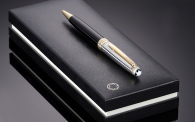 Montblanc 'Solitaire Doue' ballpoint pen with partly gold-plated sterling silver mounting